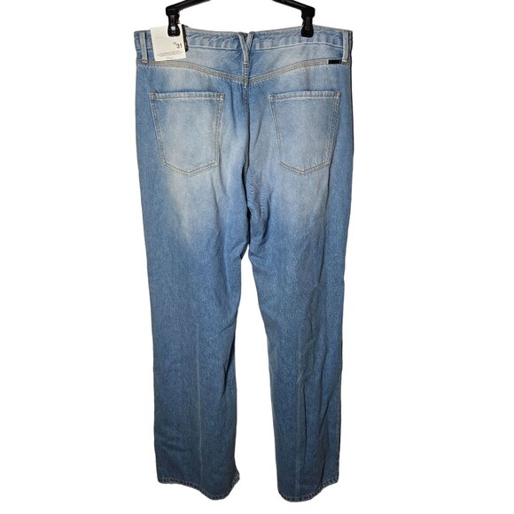 KanCan Juniors Janna High Rise 90's Flare Denim Blue Jeans Size 15/31 Button Fly - Picture 2 of 14